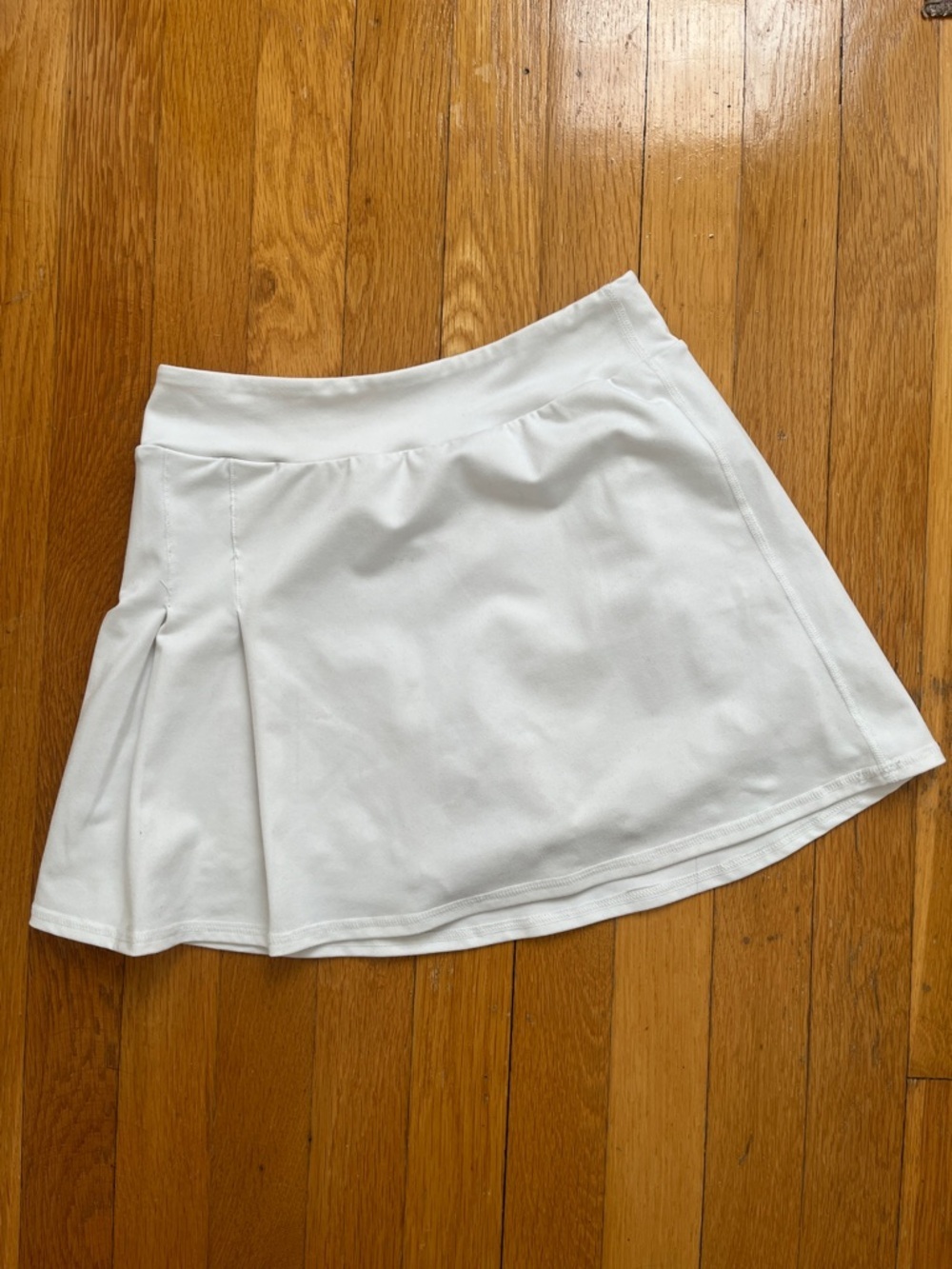 Z by Zella Girls Size L 10 / 12 White Tennis Cheer Skirt with Built in Shorts - Picture 9 of 10